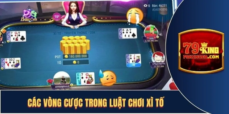 Lần lượt 4 vòng cược diễn ra trong ván đấu