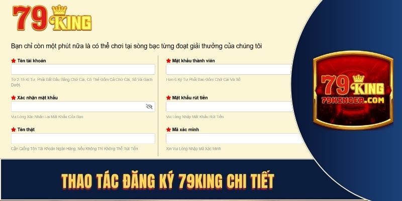 Thao tác đăng ký 79KING chi tiết